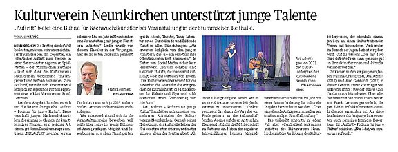 Kulturverein Neunkirchen unterstützt junge Talente 