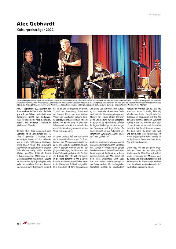 Alec Gebhardt - Kulturpreisträger 2022 